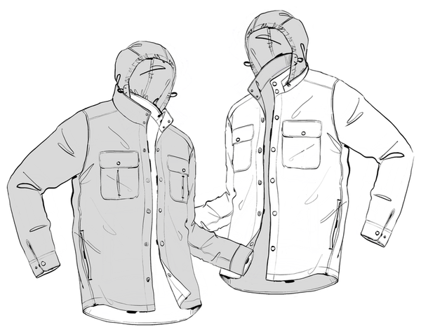 hunter reversible hooded overshirt